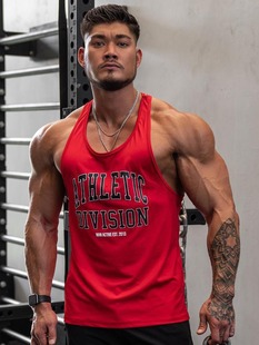 Amazon Aliexpress Muscle Fitness Summer Vest Men's Printed Cotton Loose Sports Large Size Round Neck Top Trendy