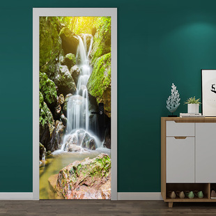 Amazon for Alpine Flowing Water Door Stickers Self-adhesive Removable Wall Stickers Living Room Bedroom Refurbished Decorative Wallpaper