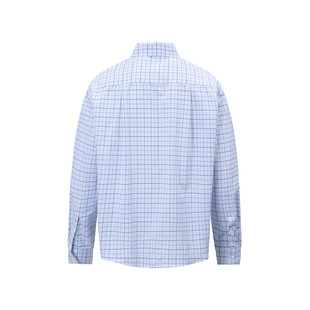 Cool Loose Plaid Long-sleeved Shirt Spring and Autumn Men's All-match Casual Stitching Double Lapel Shirt American Trend