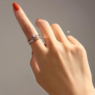 Index Finger Titanium Steel Ring for Women Japanese and Korean Rose Gold Trendy Internet Celebrity Student Stylish Atmospheric Fashion Ring Women's Jewelry