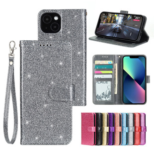 For Google Pixel 9/8/7/6/5/4 XL Pro Glitter Powder Round Buckle Photo Frame Mobile Phone Leather Case