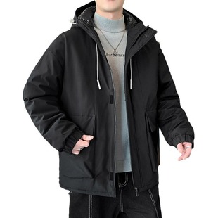 Winter Clothing Thickened plus size Cotton-padded Clothes Men's Hooded Men's Warm Jacket Top Cotton-padded Jacket Fashionable Workwear Down Cotton-padded Jacket
