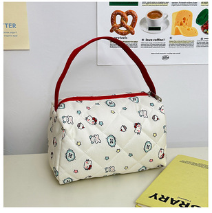 New Cute Cartoon Printed Storage Bag Cross-border Large Capacity Hand-held Cosmetic Bag Women's Portable Travel Hand-held Bag