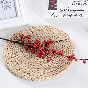 Simulation Holly fruit fortune fruit red fruit ginkgo leaf gold fan spring festival New Year decoration blessing bucket decoration wedding gold