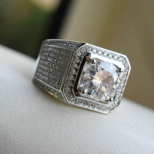 wish explosions square diamond men's diamond ring Europe and the United States popular Joker diamond ring jewelry manufacturers wholesale