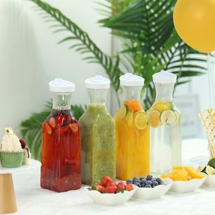 1.5L Large Capacity Square Transparent Plastic Sealed Flip Juice Beverage Milk Bottle Coffee Milk Tea Bottle Cool Water Bottle