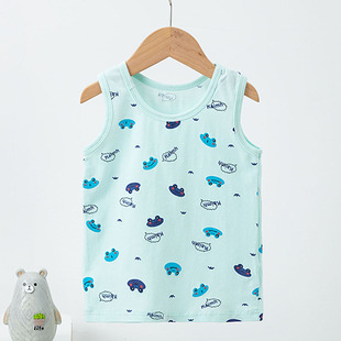 Summer children's vest cotton cartoon printing children's boys and girls sleeveless bottoming shirt top close-fitting category A wholesale