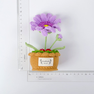 DIY Handmade Wool Woven Potted Plant Finished Artificial Hand Woven Bouquet Teachers' Day Bonsai Car Woven Ornaments