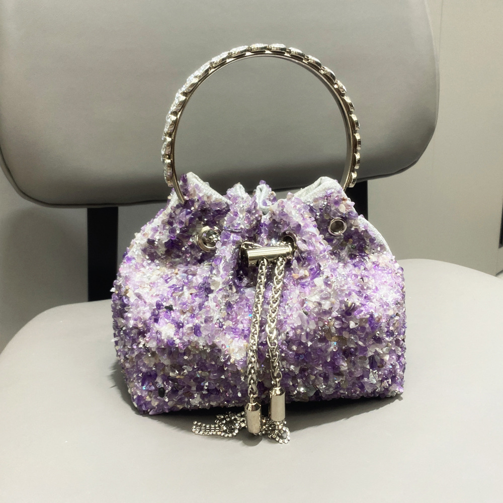 European and American cross-border evening bag, clutch, handbag, rhinestone evening bag, women's handbag, bucket bag, chain shoulder bag, crossbody bag.