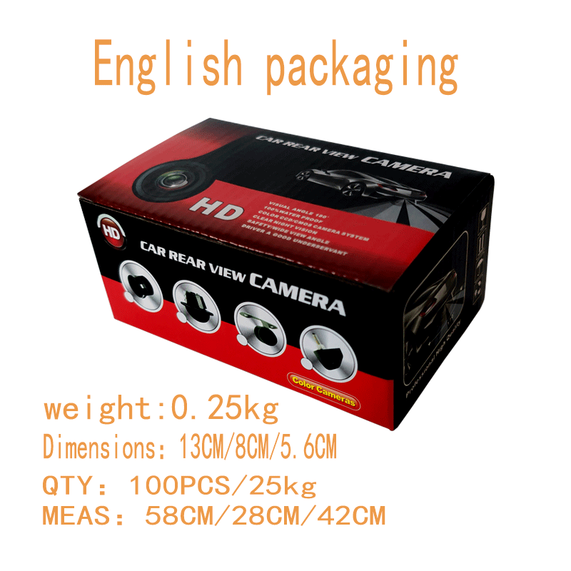 CCD HD night vision car camera fisheye wide angle Starlight night vision reversing rear view camera carcamera