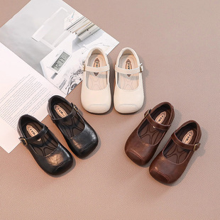 Spring and Summer 2025 Girls Princess Shoes Leather Shoes Autumn New Children's Shoes Little Girl's Shoes Western Style Soft-soled Shoes