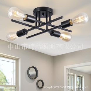 Cross-border wrought iron ceiling lamp living room bedroom dining room corridor hallway door hall lamp simple retro lamps wholesale