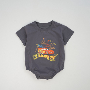 South Korea New Children's Cartoon Cute Letter Short-sleeved T-shirt Shorts suit Boys and Girls Baby Two-piece Thin Summer Set