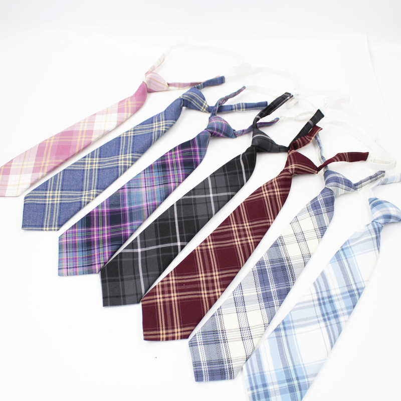 Twill College Style Japanese Style Jk Tie Women's Free Lazy Shirt Uniform Accessories Student Uniform Men's Plaid Tie