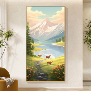 Rizhao Jinshan Entrance Entrance Decorative Painting Landscape Oil Painting Living Room Mural Corridor Corridor High-level Sense Hanging Painting