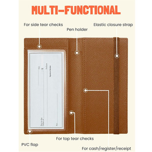 European and American Documents Leather Holster Checking Holder Storage Bag Cross-border Leather Bill Storage Cover checkbook covers