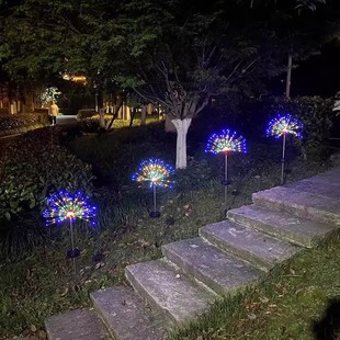 New in stock fireworks lights solar floor lights garden lights lawn lights stars copper string lights outdoor decoration