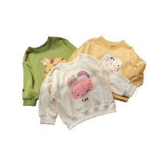 Children's vests 2024 autumn new Korean cartoon cute vests for children warm jacket a generation of hair
