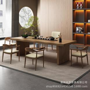 Chinese Style All Solid Wood Tea Table and Chair suit Home Living Room Reception Guest Log Tea Table and Chair for Office Kung Fu Tea