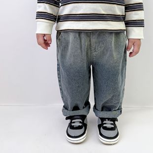 Children's Jeans Spring and Autumn Korean Style New Boys and Girls Baby Out Soft Jeans Baby's Casual Trousers Trendy