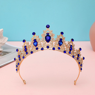 Children's Crown Cake Headwear Crystal Hair Accessories Crown Girls Birthday Show Headband Princess Dress Accessories Wholesale