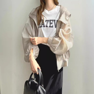 Japanese Style New Fashionable Lightweight Hooded Sunscreen Clothes Women's Summer Anti-ultraviolet Sunshade Shirt