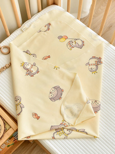 Newborn pure cotton cartoon printed bag towel newborn baby pure cotton bag single delivery room supplies baby thin bag quilt