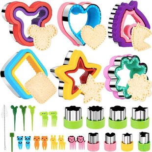 Fruit Sign Stainless Steel Bread Cutting Grinder Sandwich Mold suit Biscuit Mold Love Lunch Making Mold