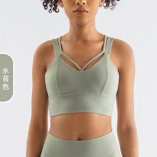 2022 European and American Cross back sports underwear women's hollow vest sports bra shockproof push up yoga clothes bra