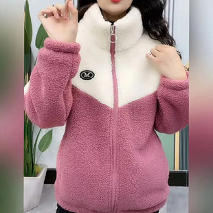 Explosions Winter New Women's Loose Casual Particles Velvet fleece-lined Cotton Coat Coat Lamb Velvet Coat Women's Thick Cotton Coat