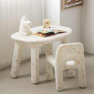 in stock Nordic Environmentally Friendly Plastic Ins Internet Celebrity Kindergarten Early Education Table Baby Backrest Table and Chair Designer Children's Table