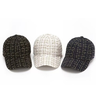 Autumn fashion winter hat women's Korean-style fashionable all-match baseball cap Plaid thickened warm casual ins peaked cap