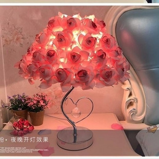 Creative Ball Ceramic Umbrella Rose Table Lamp Bedroom Decorative Ornaments Wedding Gift Girl Bedside Table Lamp