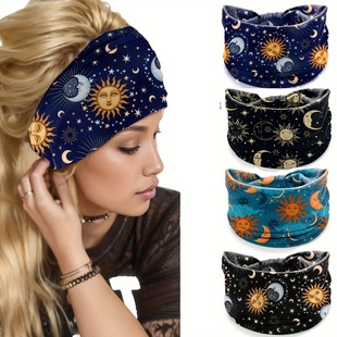 TEMU Cross-border Explosions Fashion Hair Accessories Wide-brimmed Bohemian Yoga Fabric Hair Band Antisweat Sweat Absorbing Stretch Cotton