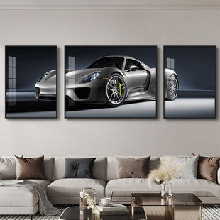 Modern minimalist light luxury decorative painting living room sofa background wall God of War GTR sports car hanging painting world famous car mural