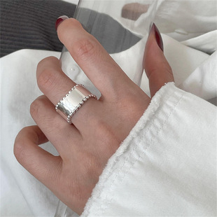 2024 New S925 Sterling Silver Ring Women's Color-free Niche High-end Light Luxury Simple Instagram Style Open Ring
