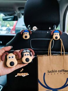 Xiaohongshu same style boss dog car seat back Hook car 3D three-dimensional car rear seat back storage decoration