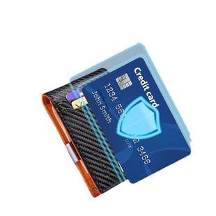 New Men's Ultra-thin wallet European and American Simple Casual RFID Gold Clip Genuine Leather Card Bag wallet