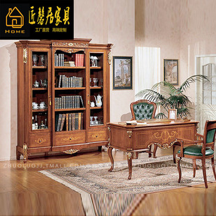 European Study Furniture Birch Carved Writing Desk American Neoclassical Computer Desk Home Office Desk Furniture