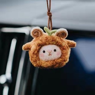Шерстяной Войлок Штамповка Материал Сумка DIY ручной работы Самостоятельная кукла Овца Пара Подарок Прозрачный пылезащитный чехол Кулон