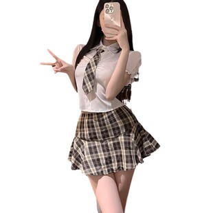 Fantastic Love New College Style Sweet Girl Student Wear Strap Temptation Waist Pants Skirt Shirt Sentimental Underwear Uniform suit