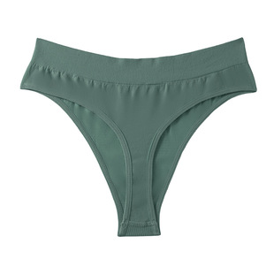 Cross-border European and American women's T-pants underwear sexy seamless sports fitness wide waist low waist seamless solid color briefs