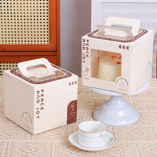 Wholesale birthday cake box baking box 4 inch 6 inch 8 inch double layer high transparent portable mousse pastry box
