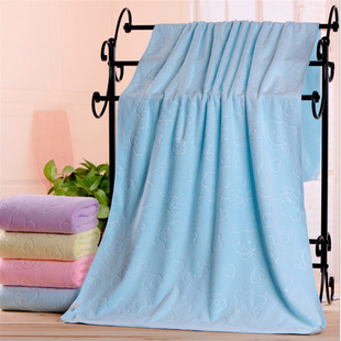 Ultra-fine fiber embossed bath towel 70*140 no lint no fading swimming beach towel independent packaging bath towel wholesale