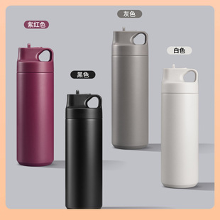 ✅ Cross-Border New Coffee Cup with Straw, Double-Layer Insulation and Cold Insulation, Large-Capacity Stainless Steel Double-Drink Car Cup