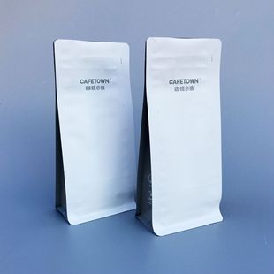 Coffee bean packaging bag with air valve moisture-proof oxygen-proof eight-side seal organ aluminum foil bag Kraft paper bag biodegradable wholesale