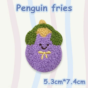 Penguin Eggplant Patch Down Jacket Phone Case DIY Backpack Self-adhesive Pants Jacket Hat Embroidered Cloth Patch