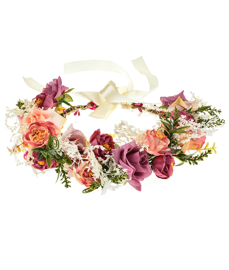 Cross-Border Hawaiian Garland Bride Fairy Simulation Gypsophila Flower Headdress Children's Photo Hair Accessories Headband Wholesale