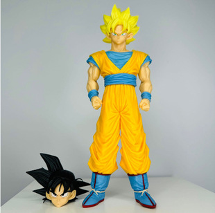 Infinite Z Warrior Wukong Double-headed Statue Re-carved Hand-made Yamu Tea Ordinary Model Cartoon Animation Desktop