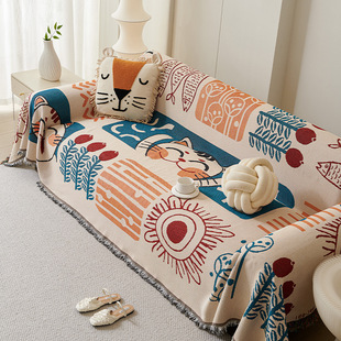 Advanced Sense Sofa Towel Four Seasons Universal Sofa Cover Cloth Summer Ins Style Sofa Cover Cushion Anti-Slip Anti-Cat Claw Sofa Cover